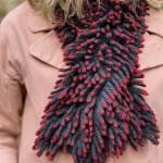 hedgehog scarf dark fawn with brown tips